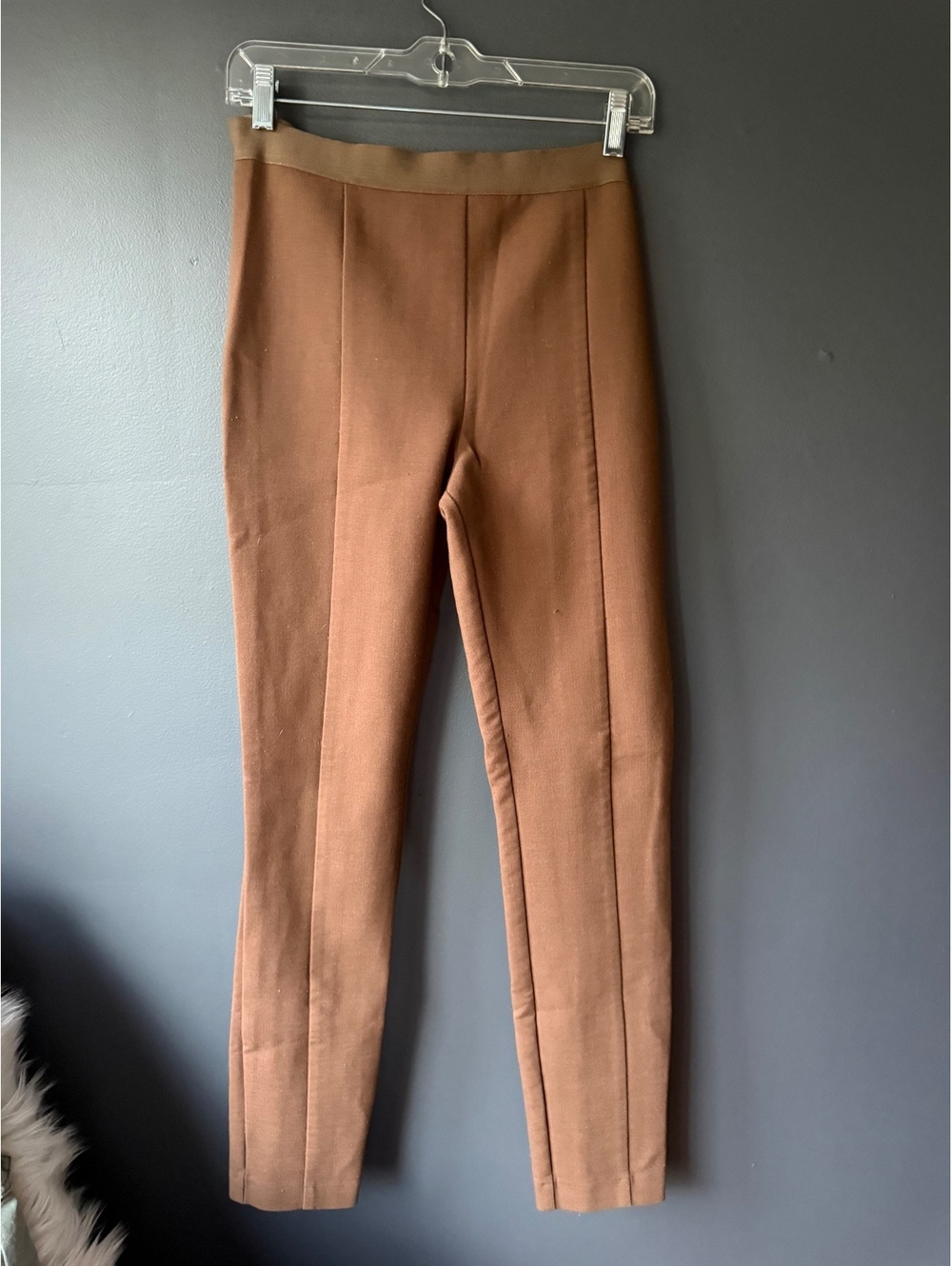 Boden Brown Slim Fit Dress Pants with Elastic Waistband